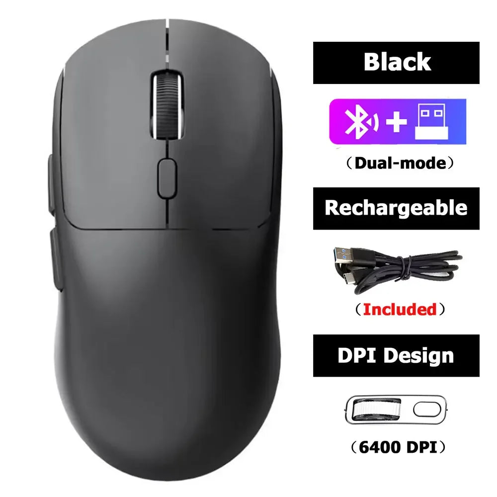 Best-Selling Mute Wireless Mouse 4-Color Rechargeable Ergonomic Game Mouse Dual-Mode Bluetooth Computer Game Mouse Office Compu
