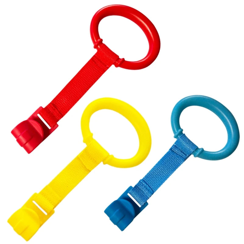 2/3/4Pcs Baby Hand Pull Rings Cribs Playpens Balance Training Ring Infant Stand Hooks Bed Hanging Pendant Household Baby Safety