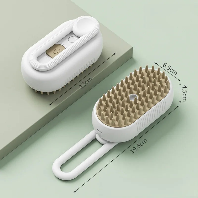 Pet Steam Spray Comb for Detangling and Deshedding No-Wash Grooming Brush for Cats and Dogs Home Use