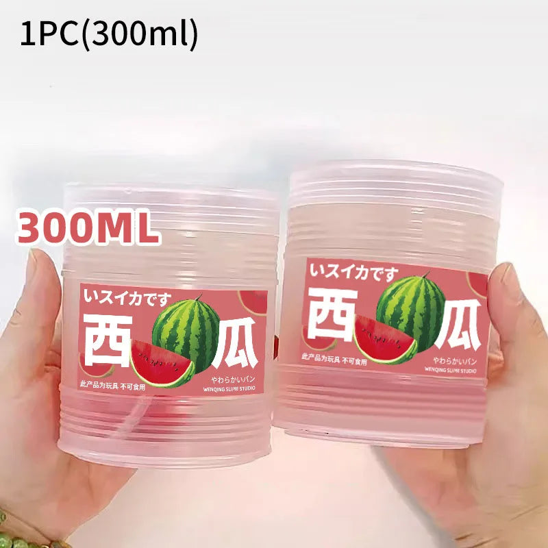 300ml Large  Fruit Juice Scented Clear Water Slime Crystal Mud Jelly Decompression Kneading Soft Relaxed Pinch Relieve Pressure