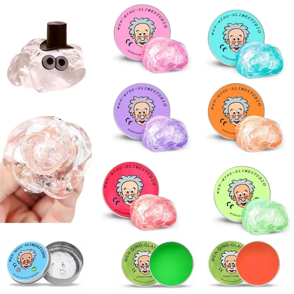 Reusable Putty Liquid Crystal Bouncy Slime Toy Set Kid Safe Mud Stress Relief Color Clay Shape Handmade DIY Handgum Playdough