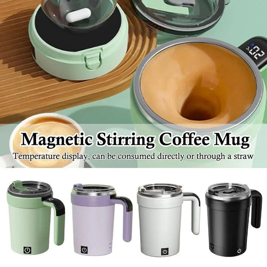 Portable Automatic Stirring Cup Detachable Gym Smart Insulated Mug Magnetic Stirring Electric Stainless Steel Coffee Mug