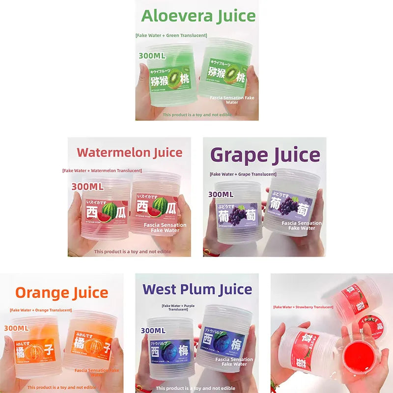 300ml Large Slime Decompression Crystal Mud Simulated Fruit Juice Decompression Pinching Soft And Relaxed Pinch Relieve Pressure