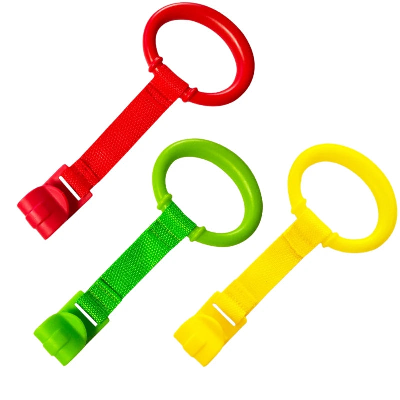 2/3/4Pcs Baby Hand Pull Rings Cribs Playpens Balance Training Ring Infant Stand Hooks Bed Hanging Pendant Household Baby Safety