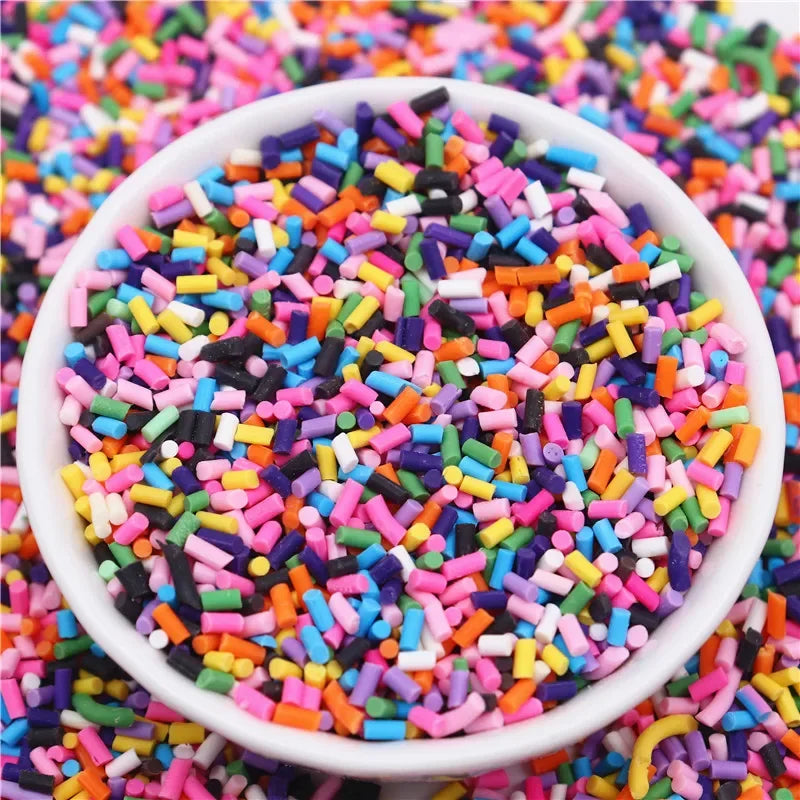Colourful Mix Cylindrical Polymer Clay Slices Sprinkles for Slime Filling Clay DIY Crystal  Crafts Tiny plastic klei Accessory