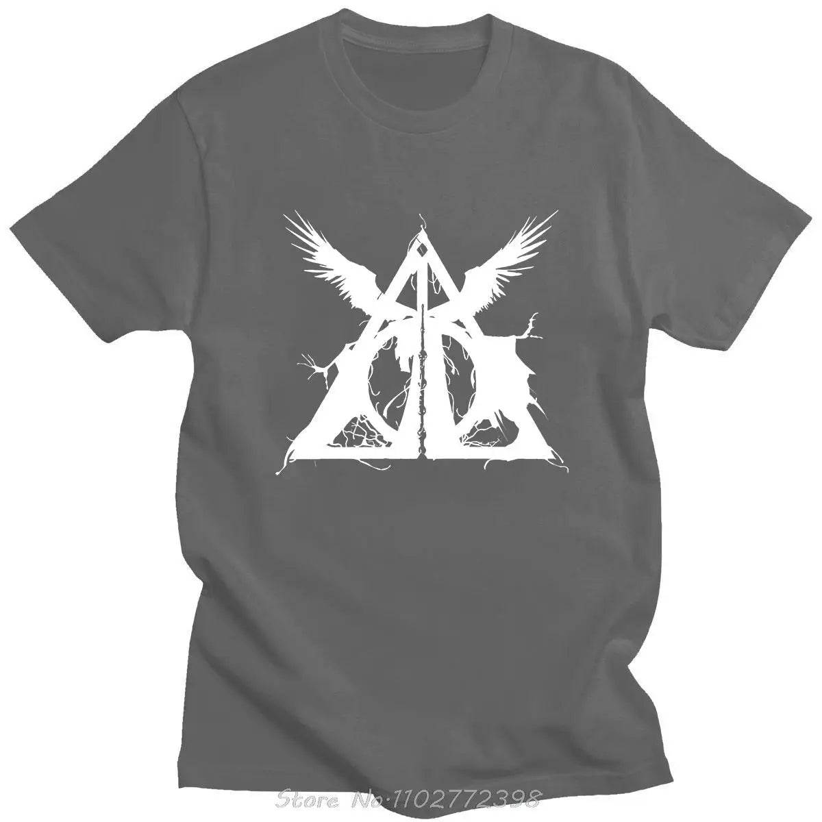 Three Brothers Tale Deathly Hallows Hip-pop Tshirt Fashion Streetwear Cotton T-shirt Casual Couple Tees Daily Comfortable Tops