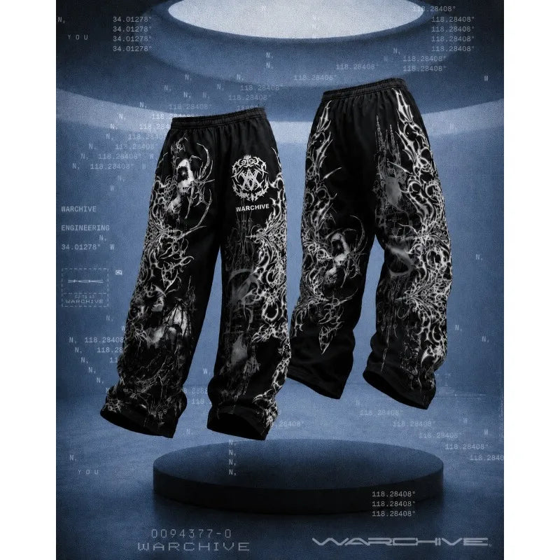 2026 High Street Pants Men Fashion Y2K Sweatpants New Harajuku Hip-Hop Trousers Spring Summer Printed Streetwear Wide-leg Pants