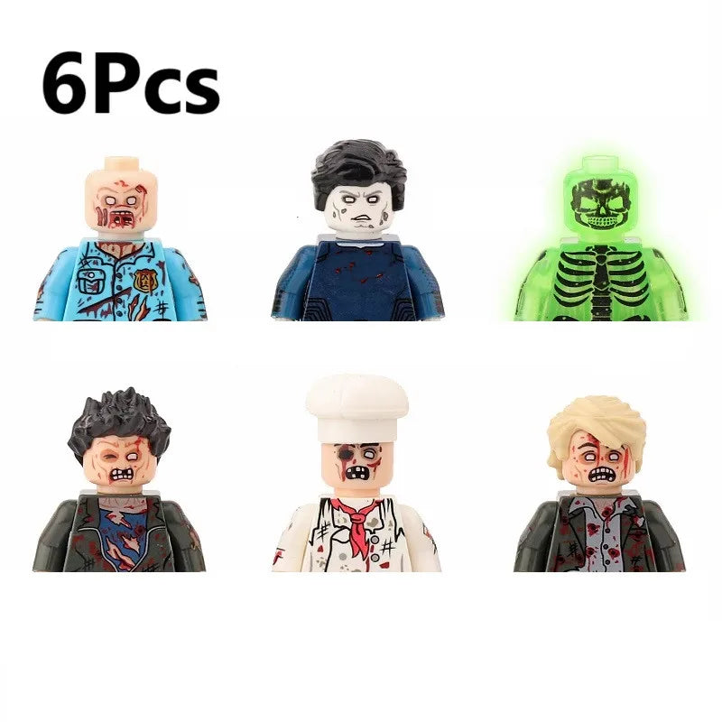 WM6205 Novel Horrible Movie Halloween Pumpkin Witch Nun Vampire Zombies Building Blocks Mini Action Figure Toys