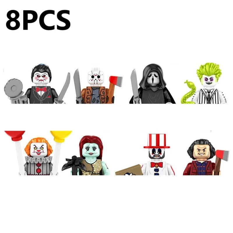 WM6205 Novel Horrible Movie Halloween Pumpkin Witch Nun Vampire Zombies Building Blocks Mini Action Figure Toys