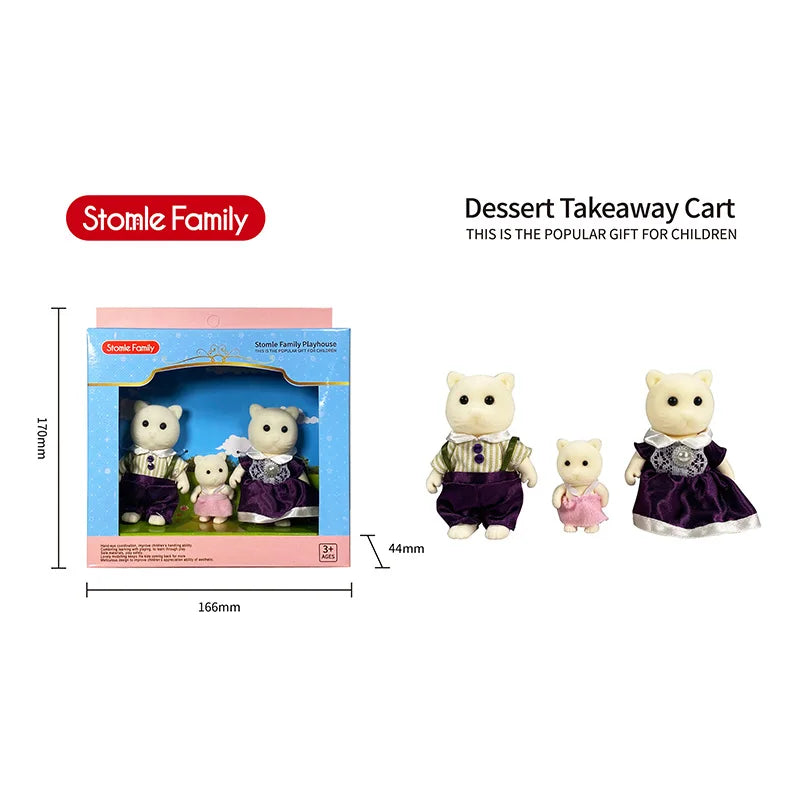 TINSOL New Model Simulated Forest Rabbit Family DIY Toy Set Mini Rabbit and Bear Dolls Children's Playset Christmas Gift