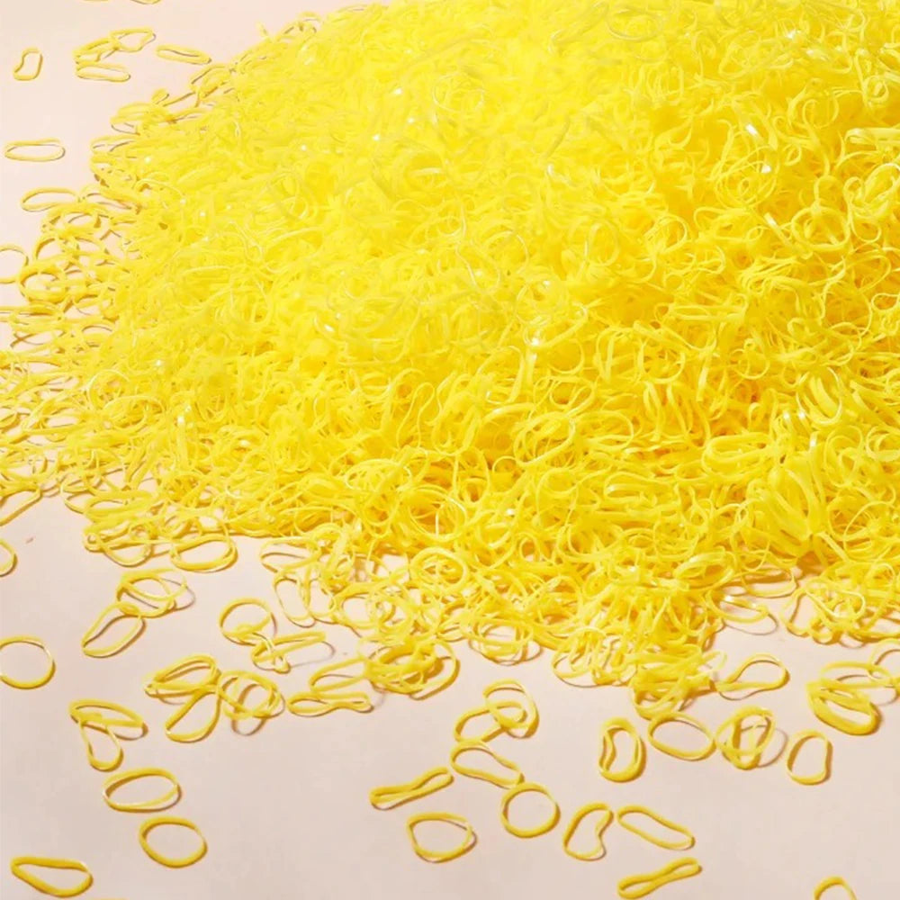 500/1000/2000pcs Girls Colourful Disposable Rubber Band Hair Ties Headband Children Ponytail Holder Bands Kids Hair Accessories