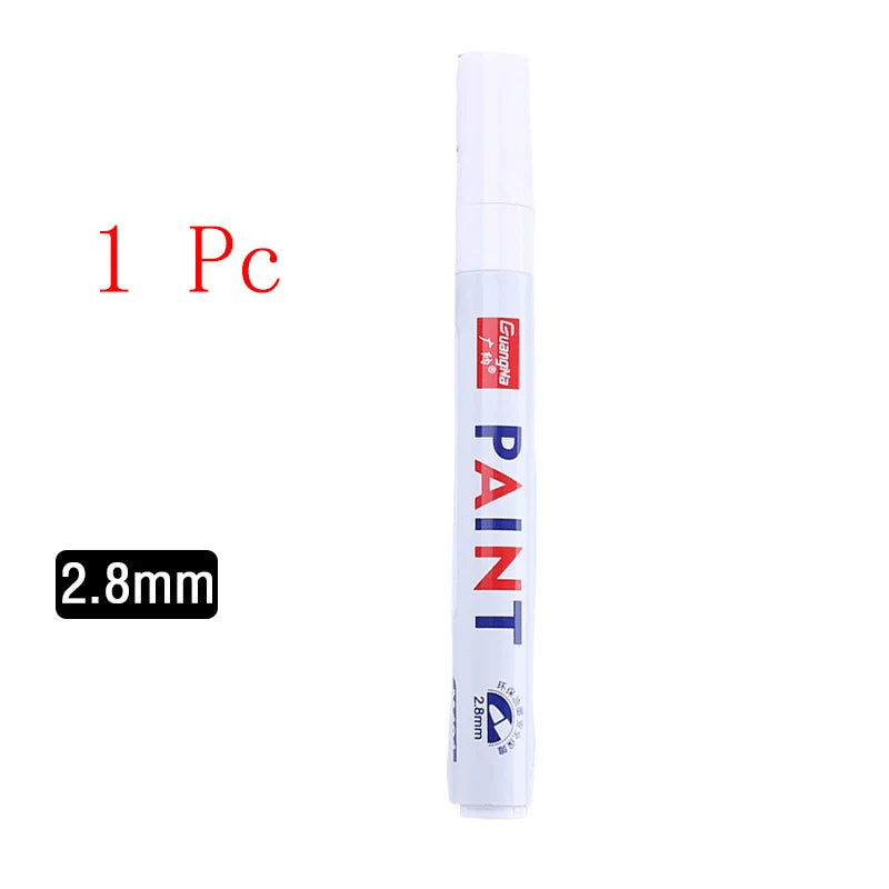 White Marker Pens set Oily Waterproof White Gel Pen DIY Graffiti Sketching Marker Stationery Writing School Supplies brush