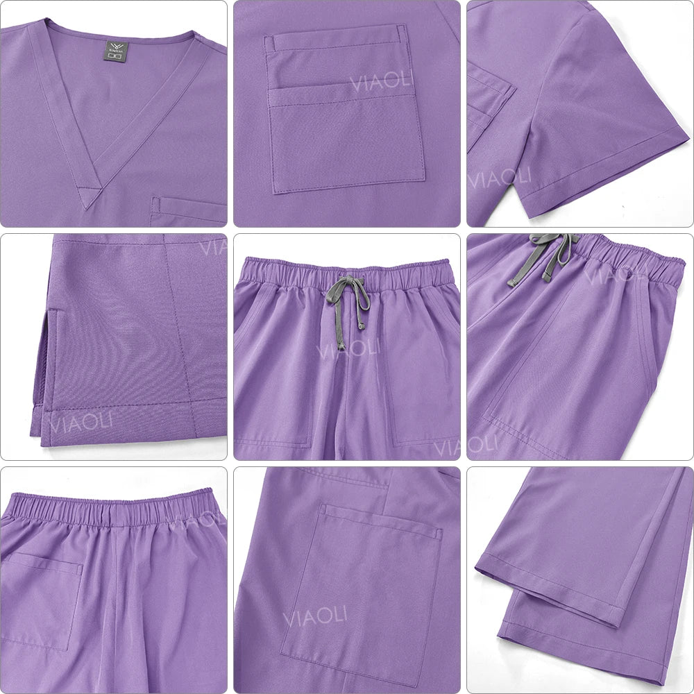 Medical Uniform Scrub Hospital Working Scrubs Set Wholesale Nursing Scrub Uniforms Women Healthcare Pharmacy Clinic Work Clothes