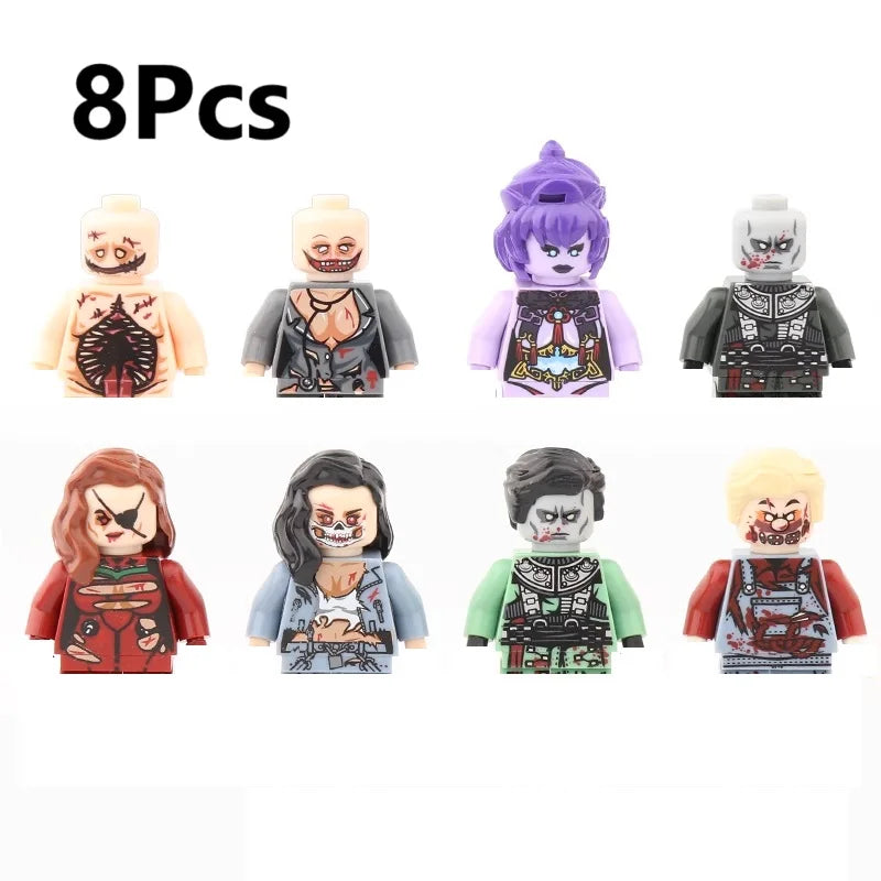 WM6205 Novel Horrible Movie Halloween Pumpkin Witch Nun Vampire Zombies Building Blocks Mini Action Figure Toys