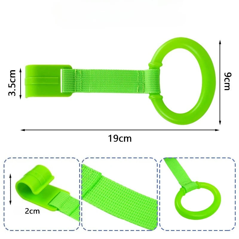 2/3/4Pcs Baby Hand Pull Rings Cribs Playpens Balance Training Ring Infant Stand Hooks Bed Hanging Pendant Household Baby Safety