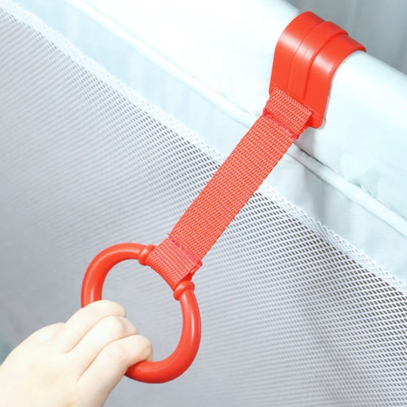 2/3/4Pcs Baby Hand Pull Rings Cribs Playpens Balance Training Ring Infant Stand Hooks Bed Hanging Pendant Household Baby Safety
