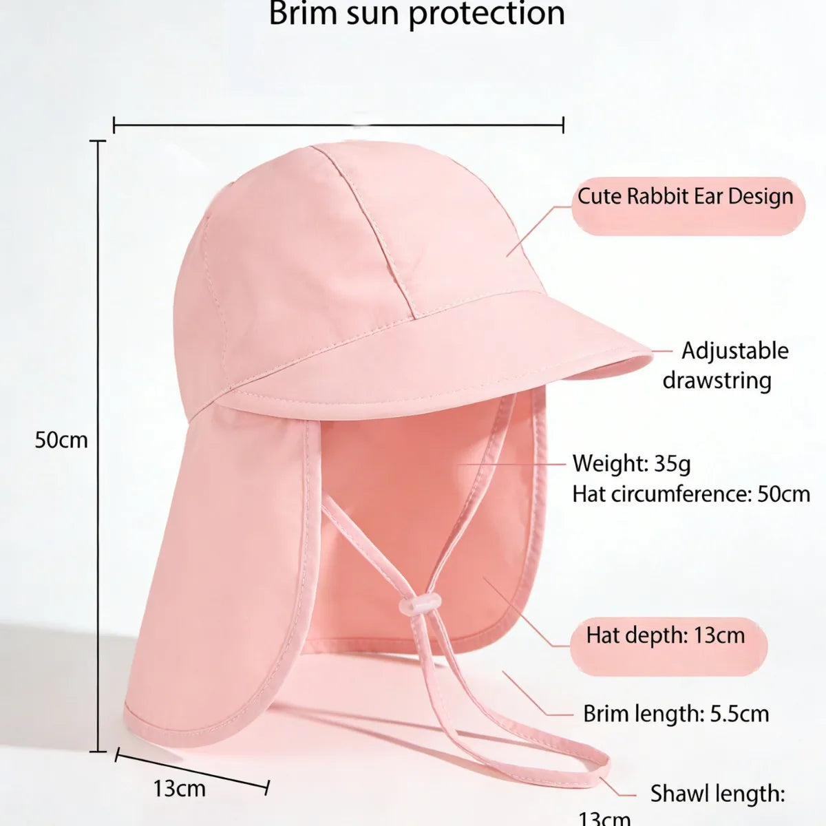 Baseball cap children's summer neck-protection sun protection UV-blocking sun hat for children's headgear, suitable for both boy