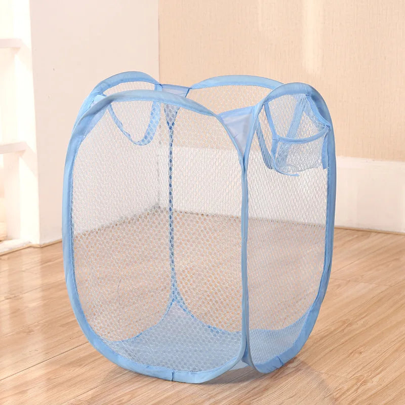 Collapsible Pop-up Mesh Laundry Basket Portable Clothes Hamper for Easy Washing and Storage of Dirty Clothes Socks Toys Sundries