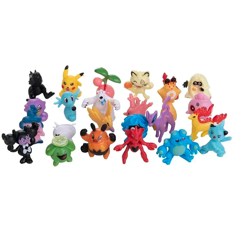 24-144pcs Pokemon Figure Model  Pikachu Anime Dolls 2-3CM Ornamental Decoration Not Repeating Mini Model Toy Christmas Gift