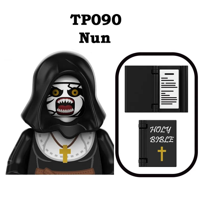 WM6205 Novel Horrible Movie Halloween Pumpkin Witch Nun Vampire Zombies Building Blocks Mini Action Figure Toys
