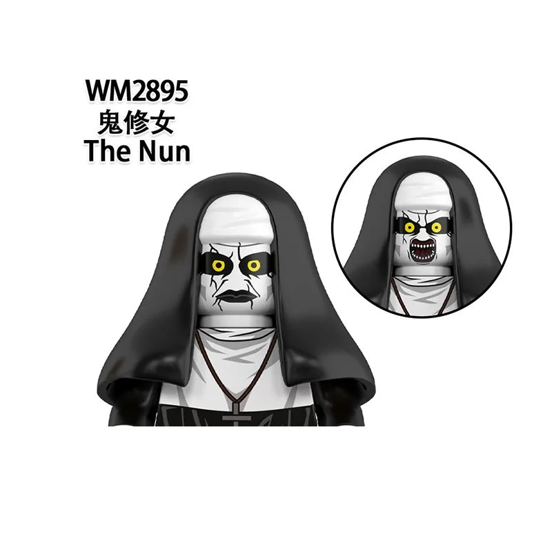 WM6205 Novel Horrible Movie Halloween Pumpkin Witch Nun Vampire Zombies Building Blocks Mini Action Figure Toys