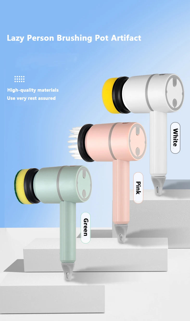 3 in 1 Electric Cleaning Brush Kitchen Dishwashing Home USB Rechargeable Electric Rotary Scrubber Household Appliances Cleaning