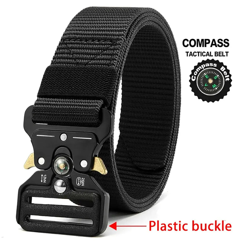 Men's Belt Outdoor Multi Function Compass Belt High Quality Canvas For Nylon Male Luxury Belts Women's Sports Jeans Neutral Belt