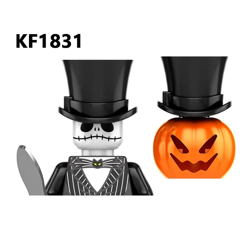 WM6205 Novel Horrible Movie Halloween Pumpkin Witch Nun Vampire Zombies Building Blocks Mini Action Figure Toys