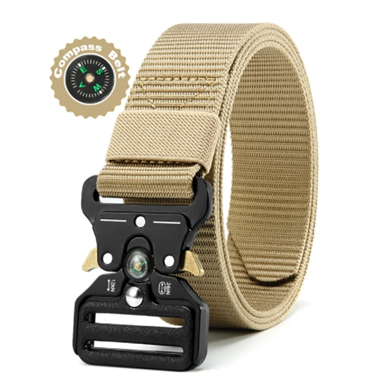 Men's Belt Outdoor Multi Function Compass Belt High Quality Canvas For Nylon Male Luxury Belts Women's Sports Jeans Neutral Belt
