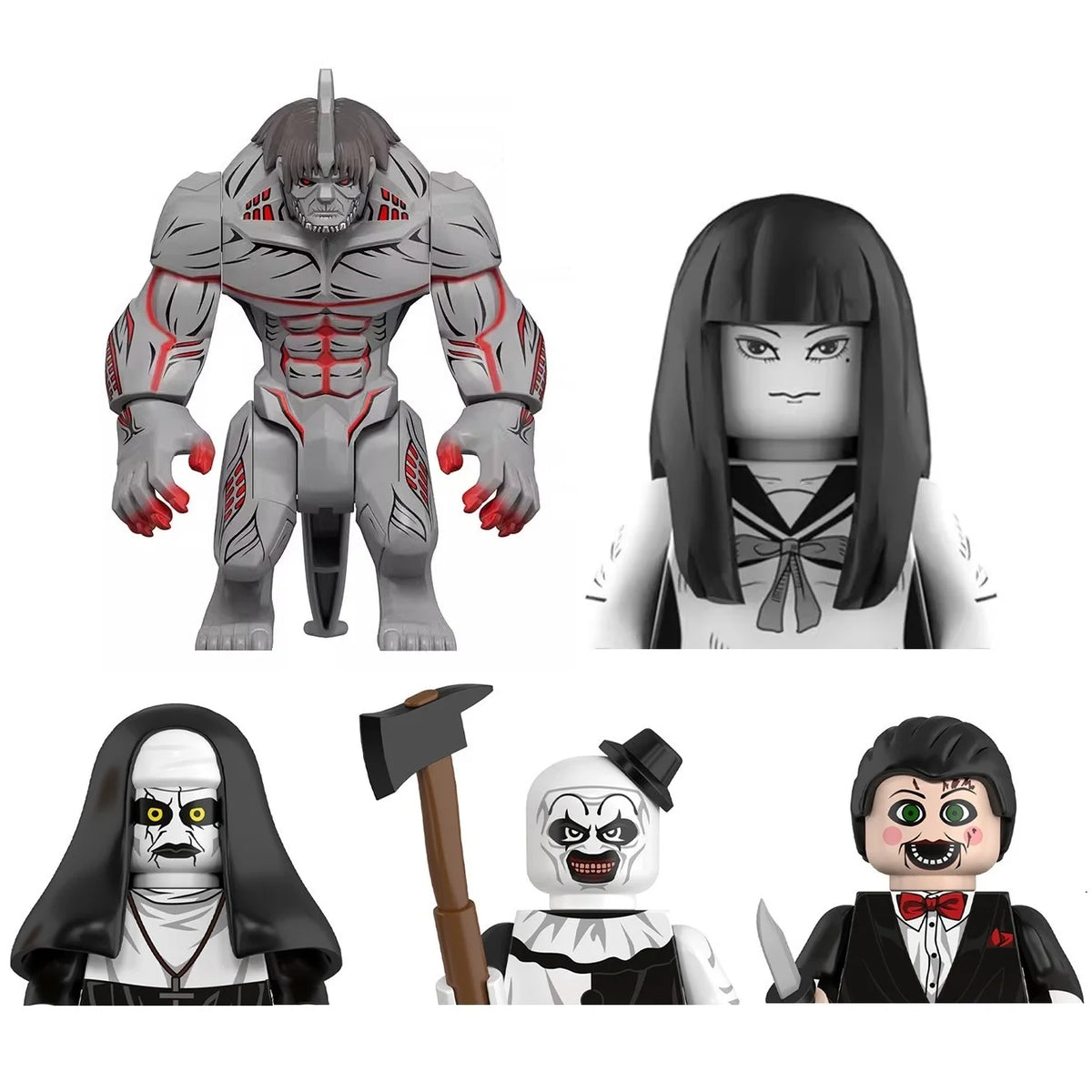WM6205 Novel Horrible Movie Halloween Pumpkin Witch Nun Vampire Zombies Building Blocks Mini Action Figure Toys