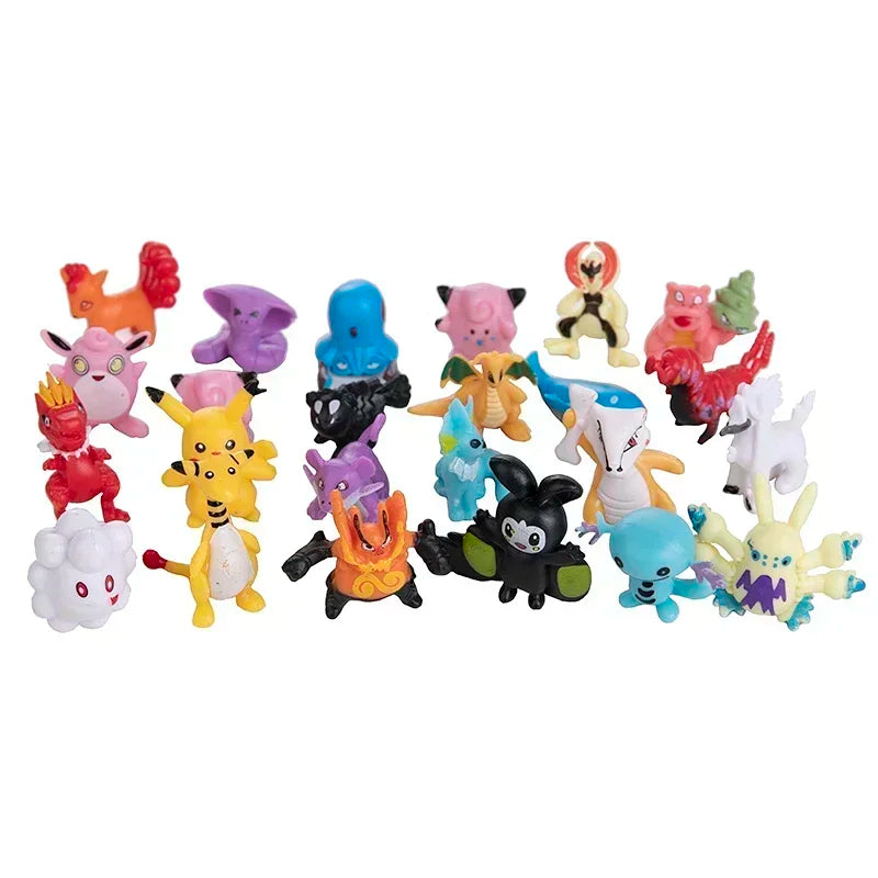 24-144pcs Pokemon Figure Model  Pikachu Anime Dolls 2-3CM Ornamental Decoration Not Repeating Mini Model Toy Christmas Gift