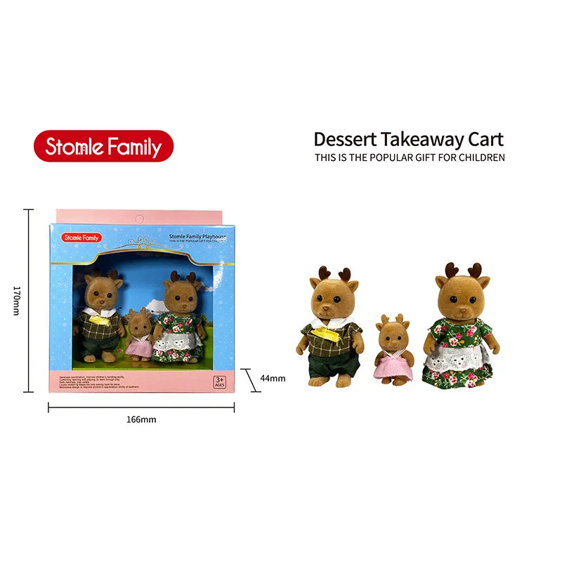TINSOL New Model Simulated Forest Rabbit Family DIY Toy Set Mini Rabbit and Bear Dolls Children's Playset Christmas Gift