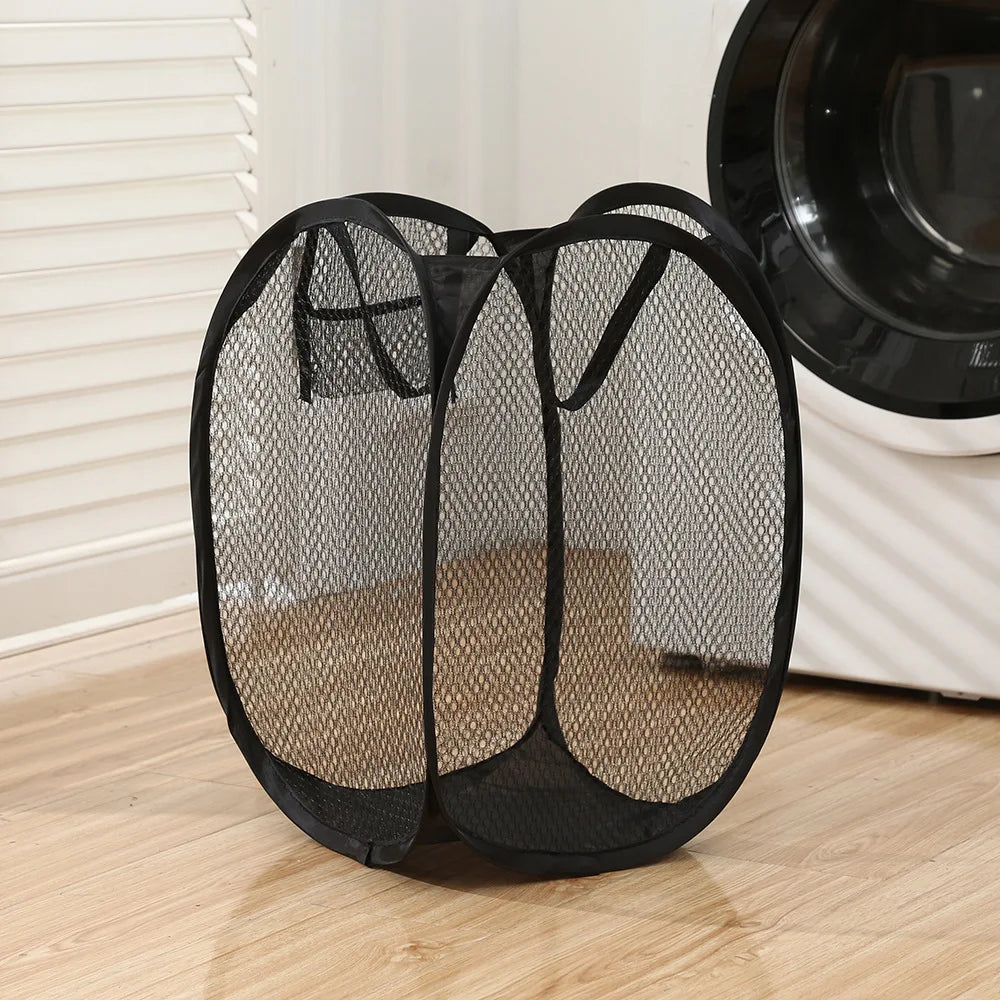 Collapsible Pop-up Mesh Laundry Basket Portable Clothes Hamper for Easy Washing and Storage of Dirty Clothes Socks Toys Sundries
