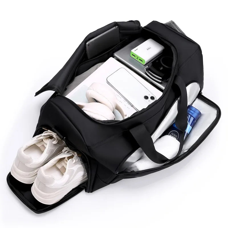 Sports Gym Bag, Large Capacity Handbag,Portable Travel Duffel Bag, Multi-compartment with Shoes Storage,Perfect for Vacation,Gym