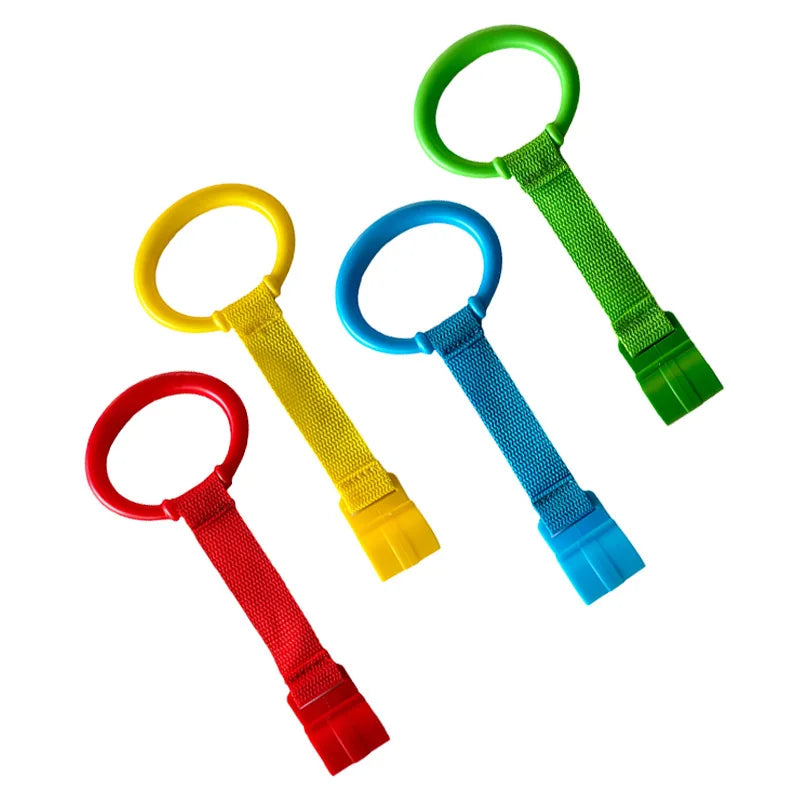 2/3/4Pcs Baby Hand Pull Rings Cribs Playpens Balance Training Ring Infant Stand Hooks Bed Hanging Pendant Household Baby Safety