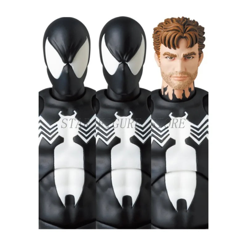 Mafex Black Spider-Man Action Figure PVC Movable Collection 16cm Marvel Toys Maf 147 Venom Spiderman Peter Parker Figurine Model