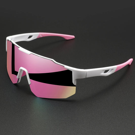Oversized Colorful Sports Sunglasses - Wraparound Design, UV400 Unisex Comfort Fit for Cycling, Hiking & Outdoor
