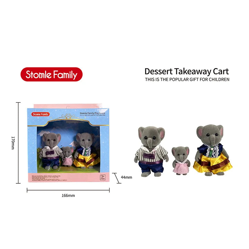 TINSOL New Model Simulated Forest Rabbit Family DIY Toy Set Mini Rabbit and Bear Dolls Children's Playset Christmas Gift