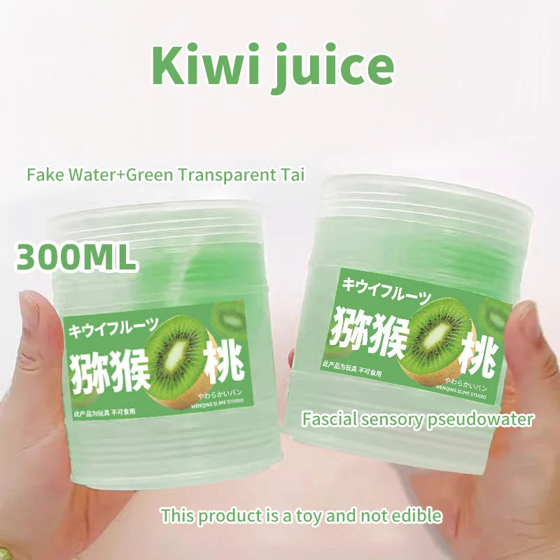 300ml Large  Fruit Juice Scented Clear Water Slime Crystal Mud Jelly Decompression Kneading Soft Relaxed Pinch Relieve Pressure