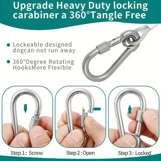 1pc 2/5/10meters versatile clothesline stainless steel rope for outdoor camping traction ropes thickened dog pet leash