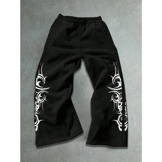 2026 High Street Pants Men Fashion Y2K Sweatpants New Harajuku Hip-Hop Trousers Spring Summer Printed Streetwear Wide-leg Pants