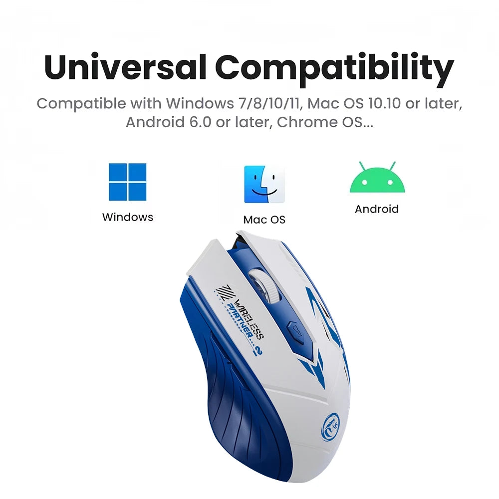 Bluetooth 5.4 Mouse Dual-Mode 2.4G Wireless Mouse 6 Buttons Gaming Mouse Office Silent Mice Rechargeable Mouse For PC Laptop