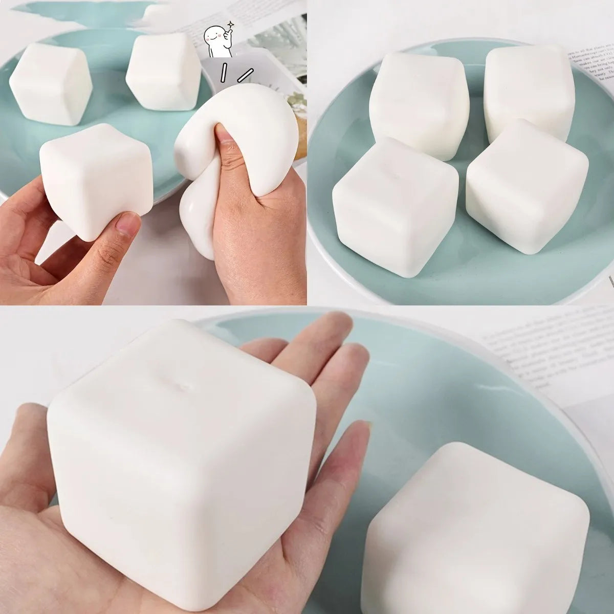 Xx-Squishy Tofu Stress Balls Autism Sensory Toys Stress & Anxiety Relief Fidget Toys Dough Water Ball Gifts Bulk for Adults Kids