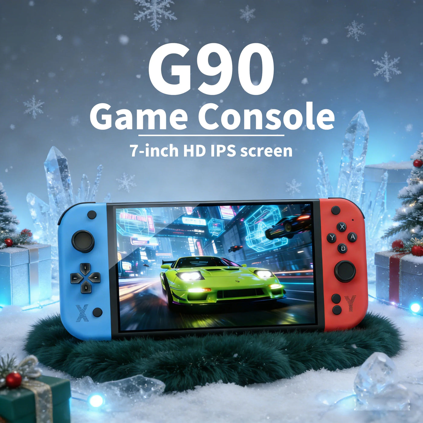 G90 handheld video game console with 7.0-inch IPS high-definition screen. Enjoy a variety of classic games with ergonomic compac