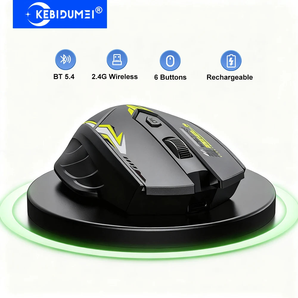 Bluetooth 5.4 Mouse Dual-Mode 2.4G Wireless Mouse 6 Buttons Gaming Mouse Office Silent Mice Rechargeable Mouse For PC Laptop