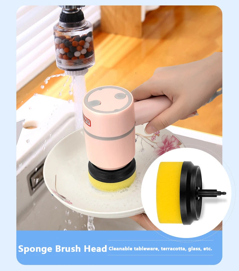 3 in 1 Electric Cleaning Brush Kitchen Dishwashing Home USB Rechargeable Electric Rotary Scrubber Household Appliances Cleaning
