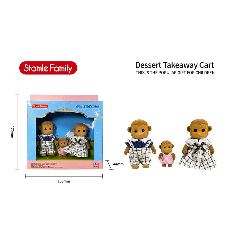 TINSOL New Model Simulated Forest Rabbit Family DIY Toy Set Mini Rabbit and Bear Dolls Children's Playset Christmas Gift