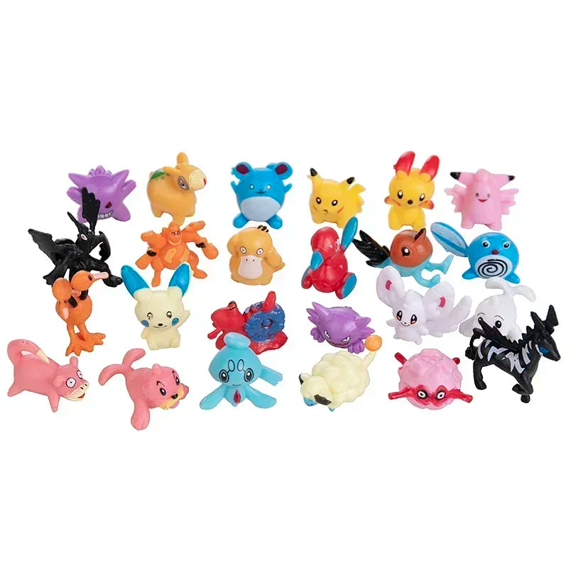 24-144pcs Pokemon Figure Model  Pikachu Anime Dolls 2-3CM Ornamental Decoration Not Repeating Mini Model Toy Christmas Gift