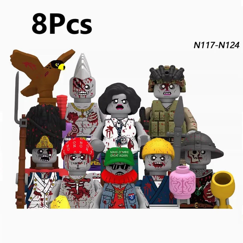 WM6205 Novel Horrible Movie Halloween Pumpkin Witch Nun Vampire Zombies Building Blocks Mini Action Figure Toys