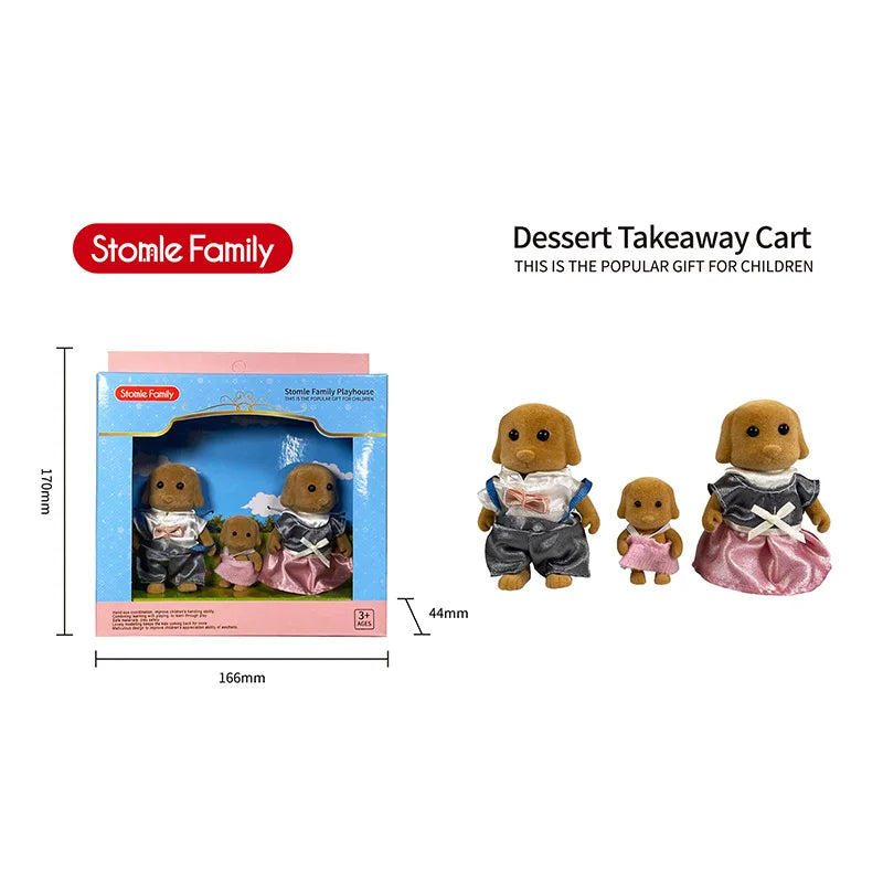 TINSOL New Model Simulated Forest Rabbit Family DIY Toy Set Mini Rabbit and Bear Dolls Children's Playset Christmas Gift